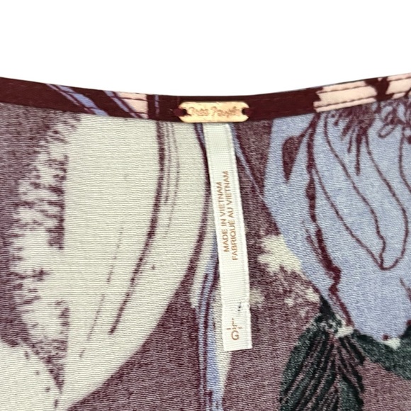 Free People Floral Blouse Tunic in Burgundy and Lavender - Picture 4 of 10